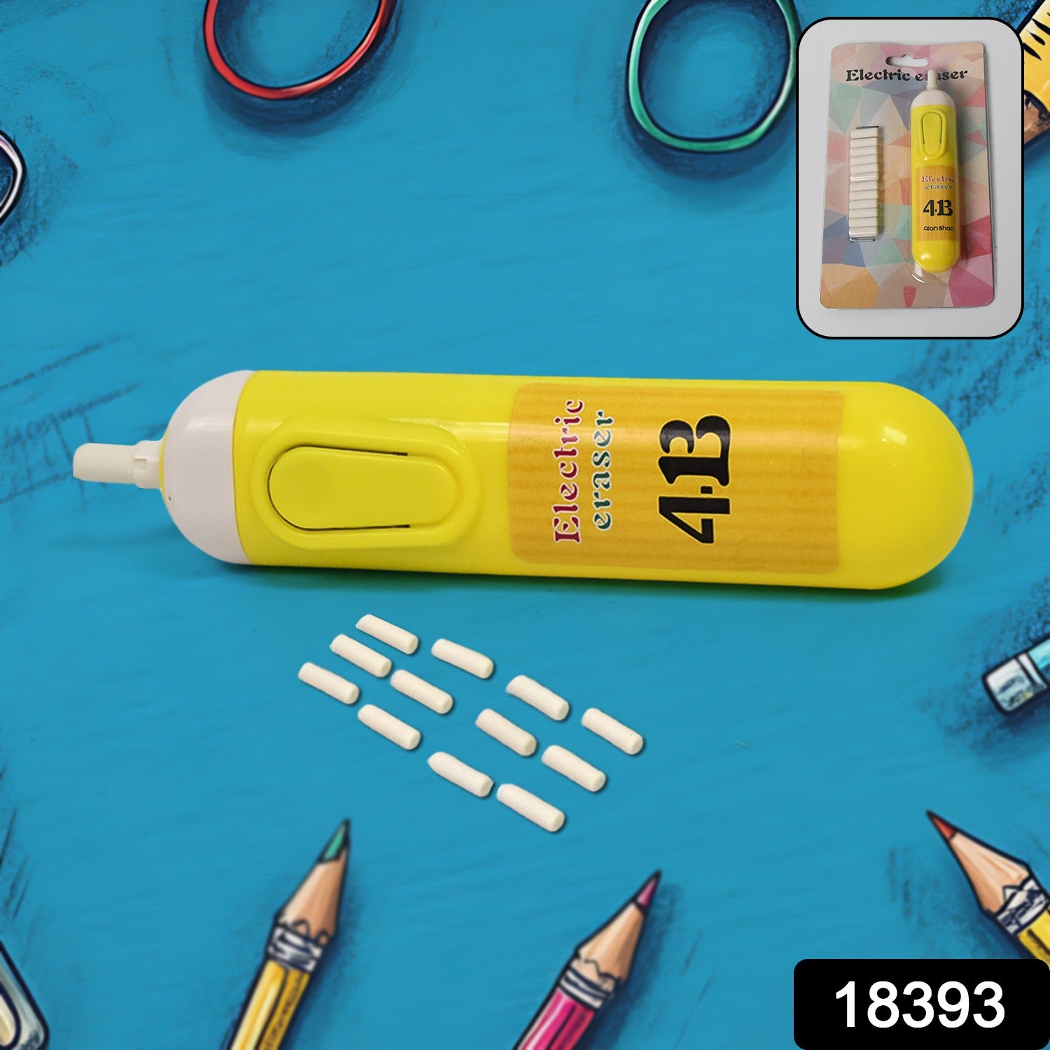Electric Eraser Kit Automatic Pencil Eraser Battery Operated with 12 Eraser Refills Electric Eraser Kit Automatic Pencil Eraser Battery Operated with 12 Eraser Refills
